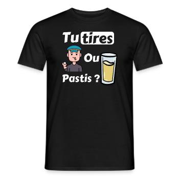 Pétanque Boules Loisir Pastis Sport Apéro Humour - T-shirt homme - noir - Devant - AI Model Male 178 light (178cm)
