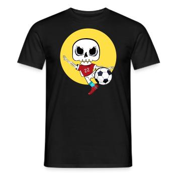 Skeleton Playing Soccer - Men's T-Shirt - black - Front - AI Model Male 178 light (178cm)