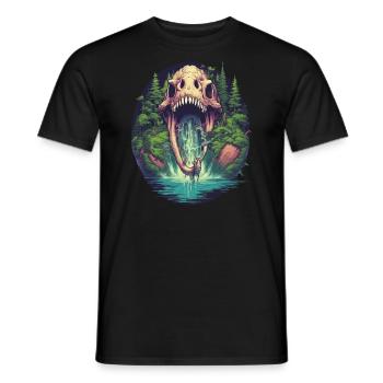 Dinosaurier Dino Fossil Carnivor Herbivor T-Rex - Männer T-Shirt - Schwarz - Vorne - AI Model Male 178 light (178cm)