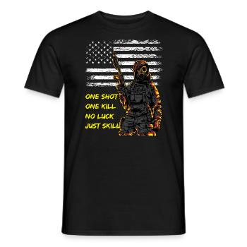 One Shot One Kill No Luck just Skill - Männer T-Shirt - Schwarz - Vorne - AI Model Male 178 light (178cm)