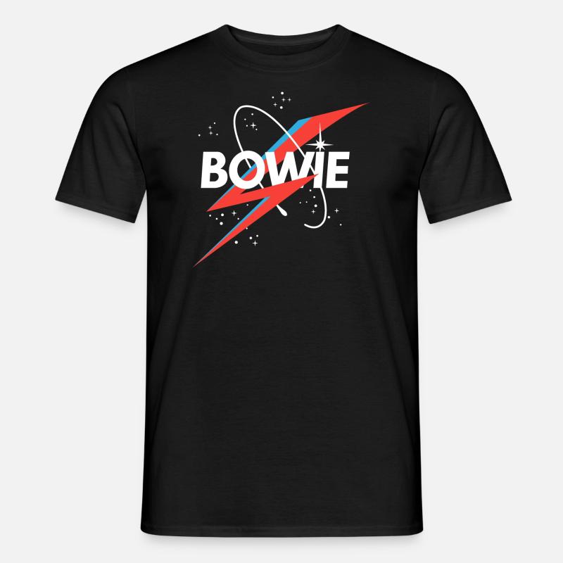 David Bowie Letras Cielo Estrellado Con Relámpagos - Camiseta hombre - negro