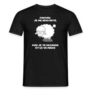 Je me sens Bete. Humour Anniversaire EVG Retraite - T-shirt homme - noir - Devant - AI Model Male 178 light (178cm)