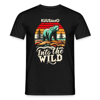 Kuusamo Finland Into The Wild #2 - Men's T-Shirt - black - Front - AI Model Male 178 light (178cm)
