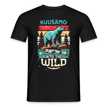 Kuusamo Finland Into The Wild #3 - Men's T-Shirt - black - Front - AI Model Male 178 light (178cm)