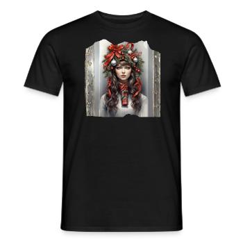 Santa Claus Christmas Eve Midnight Mass Christmas Tree Gifts - Men's T-Shirt - black - Front - AI Model Male 178 light (178cm)