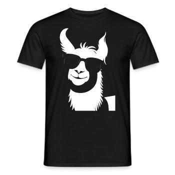 Funny Alpaca Wearing Sunglasses Cool Alpacas - Men's T-Shirt - black - Front - AI Model Male 178 light (178cm)