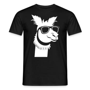 Funny Alpaca Wearing Sunglasses Cool Alpacas - Men's T-Shirt - black - Front - AI Model Male 178 light (178cm)