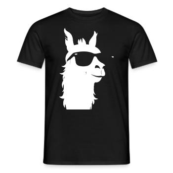 Lama drôle portant des lunettes de soleil Lamas cool - T-shirt homme - noir - Devant - AI Model Male 178 light (178cm)