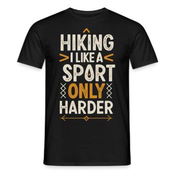 Wandern ist wie ein Sport, nur härter - Männer T-Shirt - Schwarz - Vorne - AI Model Male 178 light (178cm)