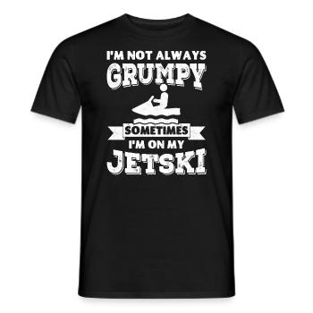 Ich bin nicht immer mürrisch, manchmal bin ich auf meinem Jetski - Männer T-Shirt - Schwarz - Vorne - AI Model Male 178 light (178cm)