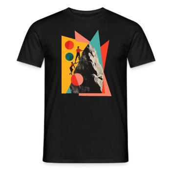 Couple of Climbers collage - Men's T-Shirt - black - Front - AI Model Male 178 light (178cm)