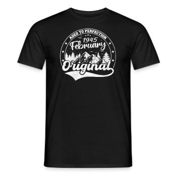 February 1945 Birthday present February 1945 - Men's T-Shirt - black - Front - AI Model Male 178 light (178cm)