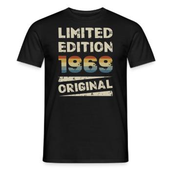 Édition limitée 55 fête d’anniversaire Vintage 1969 - T-shirt homme - noir - Devant - AI Model Male 178 light (178cm)