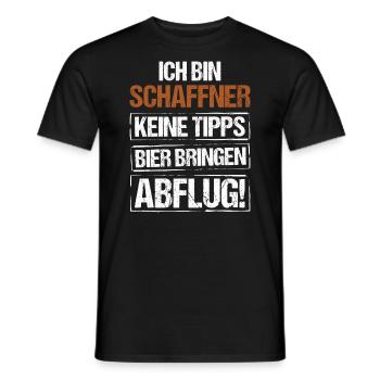 I'm a conductor - bring beer and take off - Men's T-Shirt - black - Front - AI Model Male 178 light (178cm)