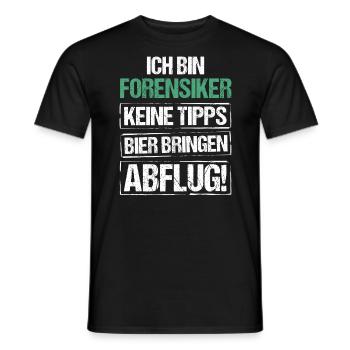 Ich bin Forensiker - Bier bringen und Abflug - Männer T-Shirt - Schwarz - Vorne - AI Model Male 178 light (178cm)
