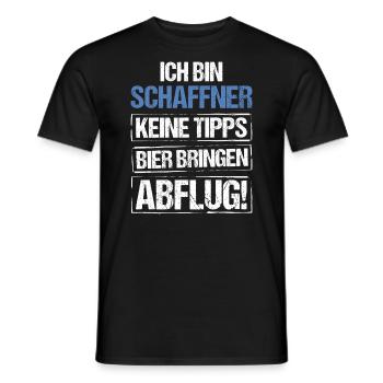 I'm a conductor - bring beer and take off - Men's T-Shirt - black - Front - AI Model Male 178 light (178cm)