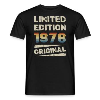 Limited Edition Birthday Party Vintage 1978 - Men's T-Shirt - black - Front - AI Model Male 178 light (178cm)