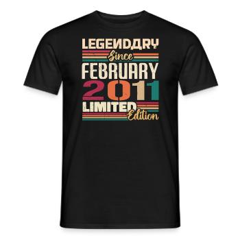 February 2011 Birthday Present February 2002 - Men's T-Shirt - black - Front - AI Model Male 178 light (178cm)