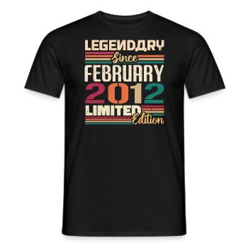 February 2012 Birthday Present February 2002 - Men's T-Shirt - black - Front - AI Model Male 178 light (178cm)
