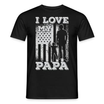 Ich liebe meinen Papa Vatertag Tochter Sohn - Männer T-Shirt - Schwarz - Vorne - AI Model Male 178 light (178cm)