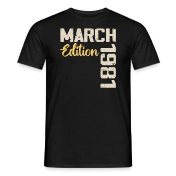 Mars 1981 Cadeau Anniversaire Mars 1981 - T-shirt homme - noir - Devant - AI Model Male 178 light (178cm)
