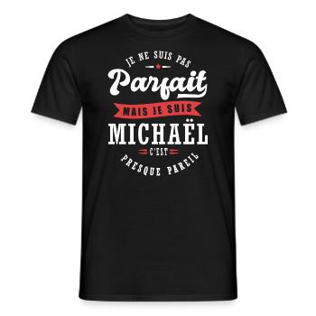 Michaël Parfait Cadeau prenom michael - T-shirt homme - noir - Devant - AI Model Male 178 light (178cm)