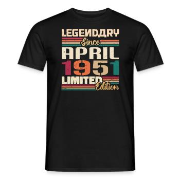 Legenden Werden Im April 1951 Geboren - 1951 - Männer T-Shirt - Schwarz - Vorne - AI Model Male 178 light (178cm)