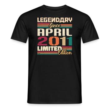 Legenden Werden Im April 2011 Geboren - 2011 - Männer T-Shirt - Schwarz - Vorne - AI Model Male 178 light (178cm)