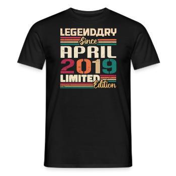 Legenden Werden Im April 2019 Geboren - 2019 - Männer T-Shirt - Schwarz - Vorne - AI Model Male 178 light (178cm)