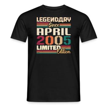 Legenden Werden Im April 2005 Geboren - 2005 - Männer T-Shirt - Schwarz - Vorne - AI Model Male 178 light (178cm)
