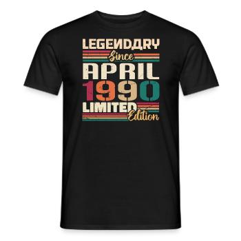 Legenden Werden Im April 1990 Geboren - 1990 - Männer T-Shirt - Schwarz - Vorne - AI Model Male 178 light (178cm)