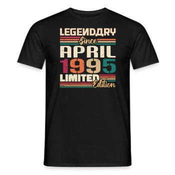 Les légendes naissent en avril 1995 - 1995 - T-shirt homme - noir - Devant - AI Model Male 178 light (178cm)