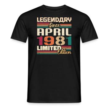Legenden Werden Im April 1981 Geboren - 1981 - Männer T-Shirt - Schwarz - Vorne - AI Model Male 178 light (178cm)