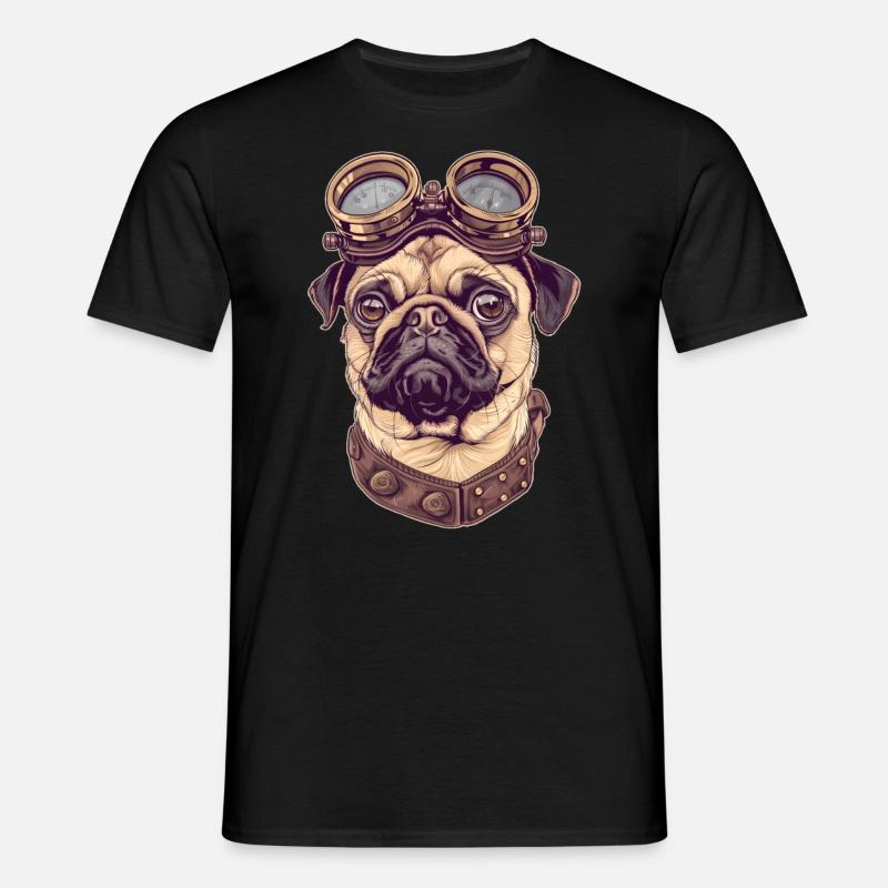 Steampunk Pug - Men's T-Shirt - black