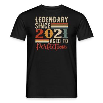 Legendary Since 2021 Birthday Gift 2021 - Men's T-Shirt - black - Front - AI Model Male 178 light (178cm)