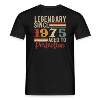 Legendary Since 1975 1975 Birthday Gift - Men's T-Shirt - black - Front - AI Model Male 178 light (178cm)
