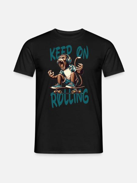 Bliv ved med at rulle skateboard skateboard skater sommer - Mænd T-shirt - sort