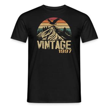Vintage 1997 Cadeau Anniversaire 1997 Retro 1997 - T-shirt homme - noir - Devant - AI Model Male 178 light (178cm)
