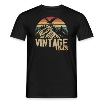 Vintage 1943 Birthday Gift 1943 Retro 1943 - Men's T-Shirt - black - Front - AI Model Male 178 light (178cm)
