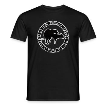 Dog Friends With Benefits Black Grunge - Men's T-Shirt - black - Front - AI Model Male 178 light (178cm)