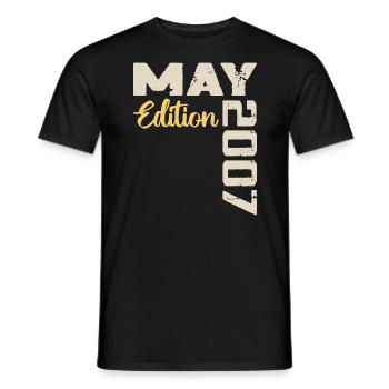 Mai 2007 Anniversaire Mai 2007 Cadeau Mai 2007 Mai - T-shirt homme - noir - Devant - AI Model Male 178 light (178cm)