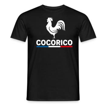 France supporters équipe de france - cocorico - T-shirt homme - noir - Devant - AI Model Male 178 light (178cm)