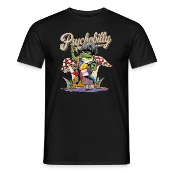 Psychobilly Rockabilly Music Frog Rock Retro 50s - Männer T-Shirt - Schwarz - Vorne - AI Model Male 178 light (178cm)