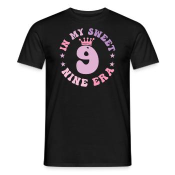 In My Sweet Nine Era 9th Birthday Groovy 9th - Men's T-Shirt - black - Front - AI Model Male 178 light (178cm)