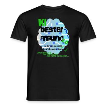 Künstliche Intelligenz Bester Freund 2.0 - Männer T-Shirt - Schwarz - Vorne - AI Model Male 178 light (178cm)