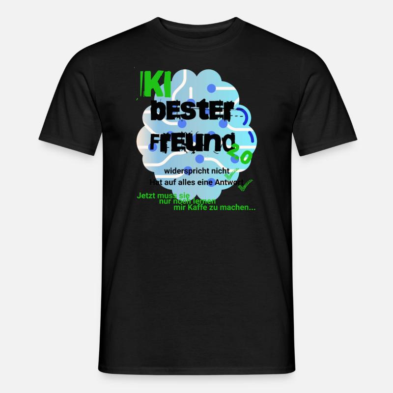 Künstliche Intelligenz Bester Freund 2.0 - Männer T-Shirt - Schwarz