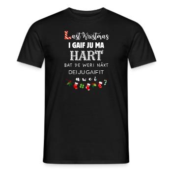Funny Last Christmas Bad English Design - Men's T-Shirt - black - Front - AI Model Male 178 light (178cm)