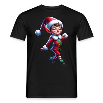 Christmas Elf Christmas - Men's T-Shirt - black - Front - AI Model Male 178 light (178cm)