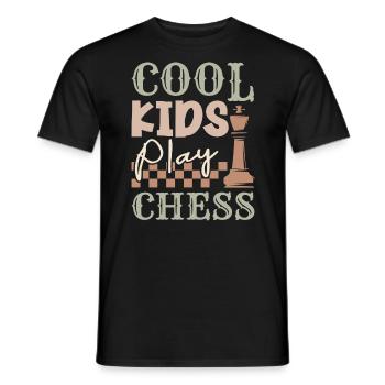 Coole Kinder spielen Schach Schach Schach Spiel - Männer T-Shirt - Schwarz - Vorne - AI Model Male 178 light (178cm)