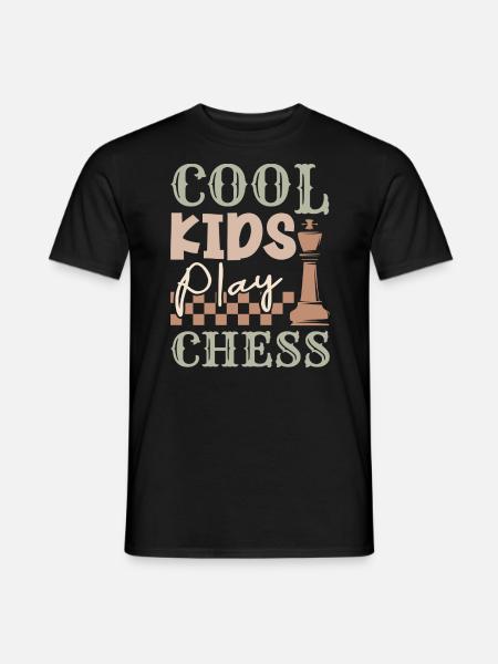 Coole Kinder spielen Schach Schach Schach Spiel - Männer T-Shirt - Schwarz